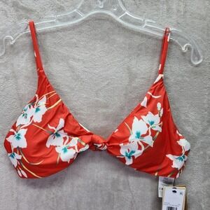 Volcom Bikini Top Womens Size XL Orchid You Not V Neck Twisted Front Swim Floral